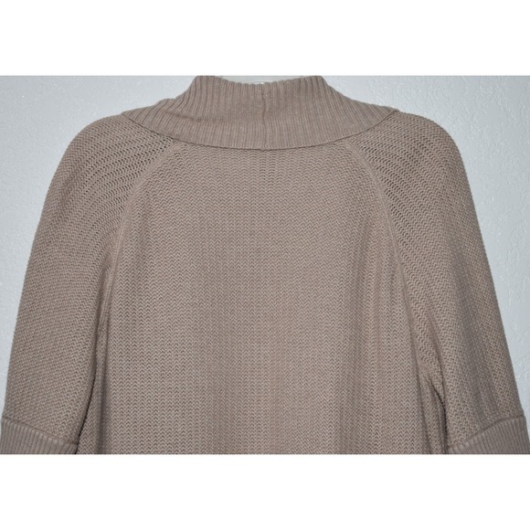 Chicos Cardigan 3/XL Open Front Short Sleeve Knit Sweater Tan Natural Lagenlook - Picture 5 of 16